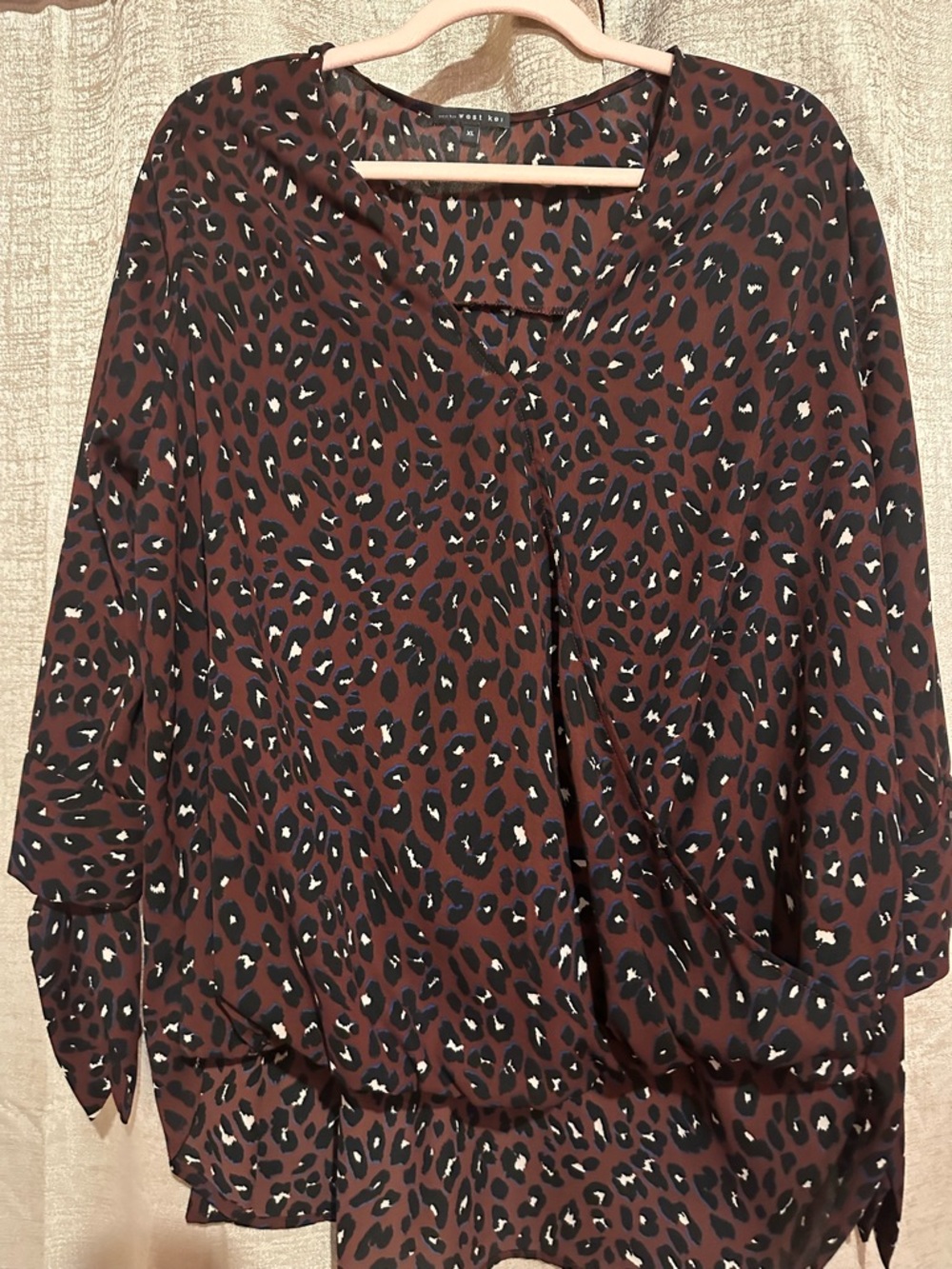 West Kei Brown Leopard Print Tunic Top